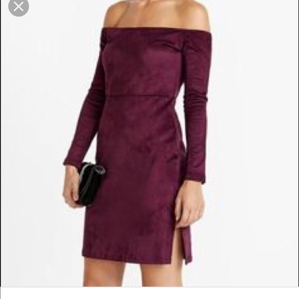 Buffalo David Bitton Suede Off the Shoulder Dress